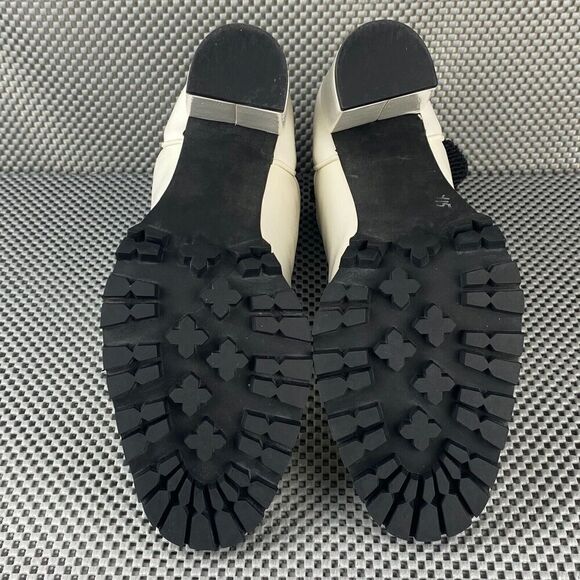 BCBGeneration Leah Boots Womens Size 9B White Black Block Heel Ankle Boots - Picture 8 of 10